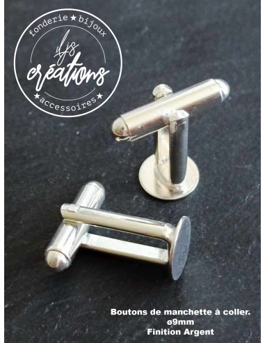 Boutons de manchette à coller ø9mm