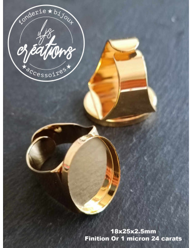 Base pour Bague chevalière réglable avec...