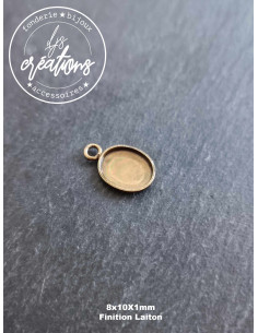 Pendentif ovale 8x10x1mm