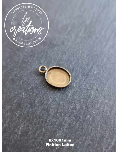 Pendentif ovale 8x10x1mm