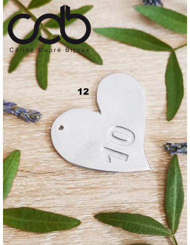 Coeur à Suspendre en étain brut - 42x46mm