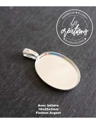 Base pour pendentif ovale avec cuvette...