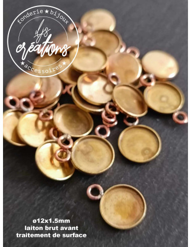 Base pour pendentif rond ø12x1.50mm - finition...