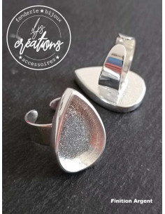 Bague finition argent anneau lisse tM