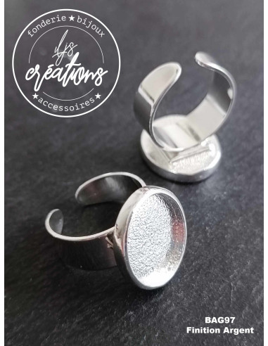 Base pour bague ovale 15x18x2mm - finition au...