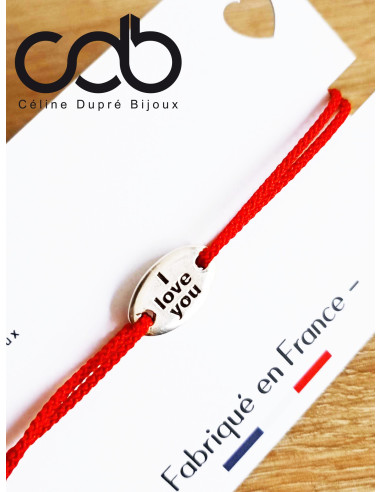 Bracelet réglable avec médaille "I love You"...