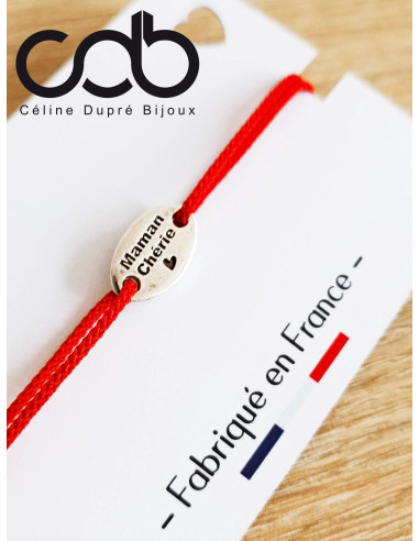 Bracelet réglable avec médaille "Maman Chérie"...
