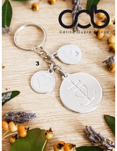 Porte clés Croix de Camargue en étain - ø30mm -...