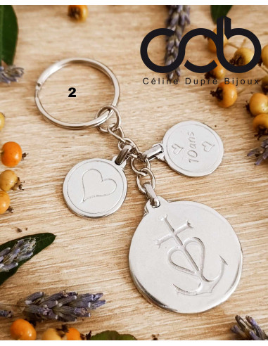 Porte clés Croix de Camargue en étain - ø30mm -...