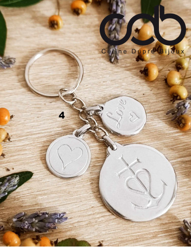 Porte clés Croix de Camargue en étain - ø30mm -...