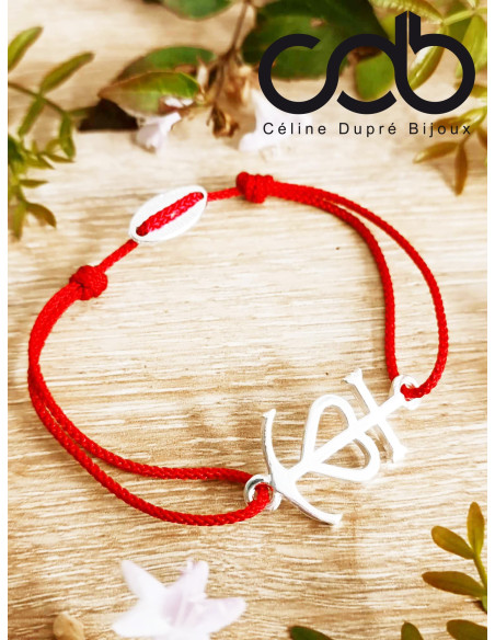 Bracelet Croix de Camargue - 17x23mm - cordon réglable