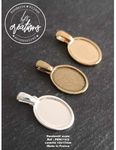 Pendentif ovale PEN114 avec bélière