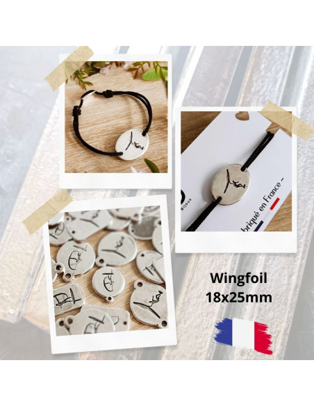 Bracelet Wingfoil ovale 18x25mm - cordon réglable