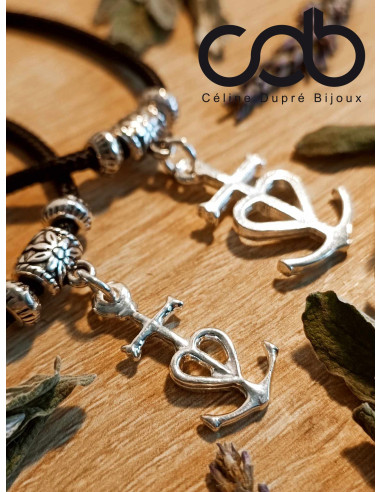 Bracelet Croix de Camargue - cordon paracorde ø3mm