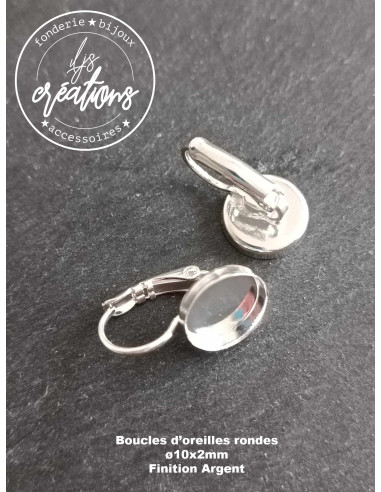 Base pour boucles d'oreilles rondes ø10x2mm -...