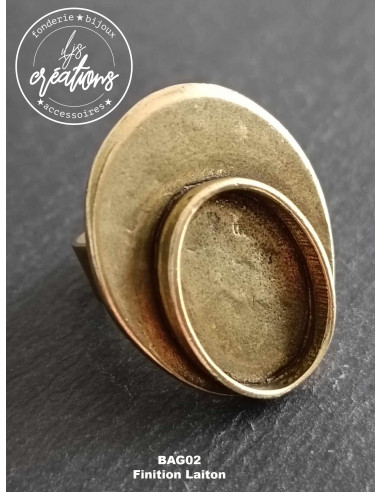 Base pour Bague Ovale 27x33mm avec cuvette...