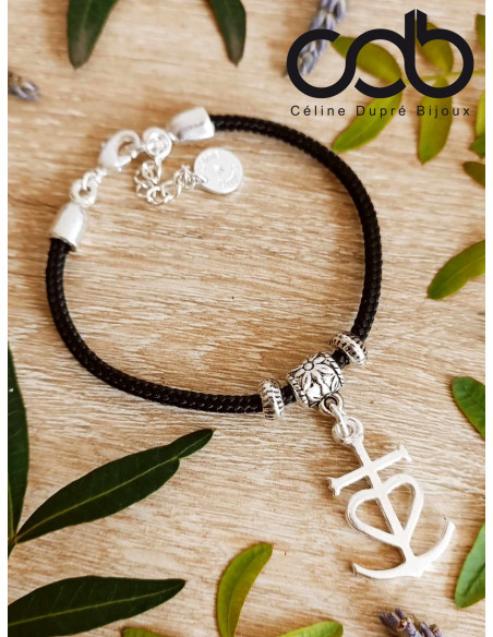 Bracelet Croix de Camargue - cordon paracorde ø3mm