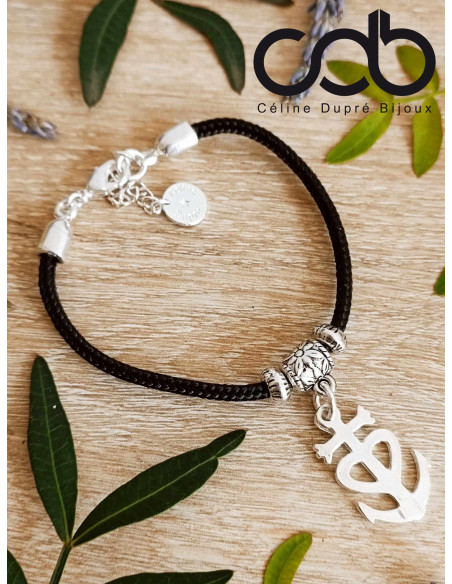 Bracelet Croix de Camargue - cordon paracorde ø3mm