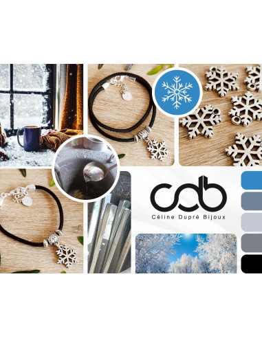 Bracelet Flocon de Neige ø16mm - cordon...