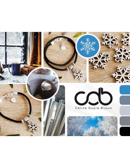 Bracelet Flocon de Neige ø16mm - cordon paracorde ø3mm