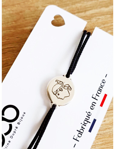 Bracelet Tête de Maure / Corse ø16mm - cordon...