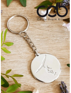 Porte clés Wingfoil en étain brut