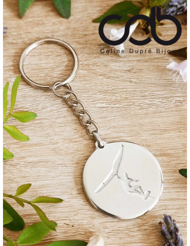 Porte clés Wingfoil en étain brut