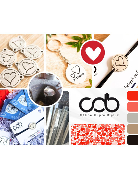 Box / coffret Bijoux "Coeur / je t'aime" - Porte clés / bracelet
