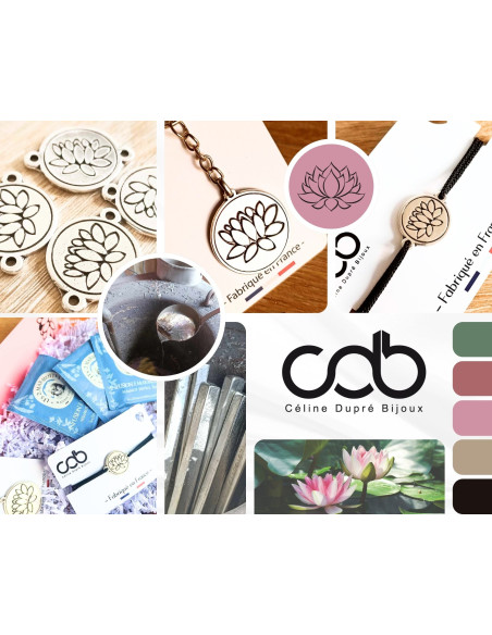 Box / coffret Bijoux "Lotus" - Porte clés / bracelet