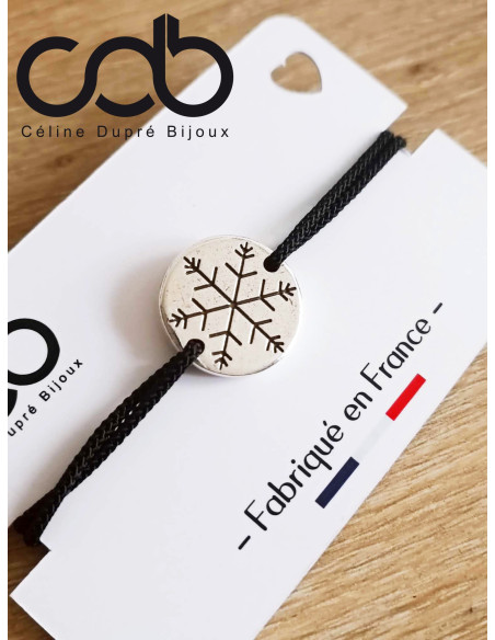 Box / coffret Bijoux "Flocon de neige" - Porte clés ø30mm / bracelet ø20mm