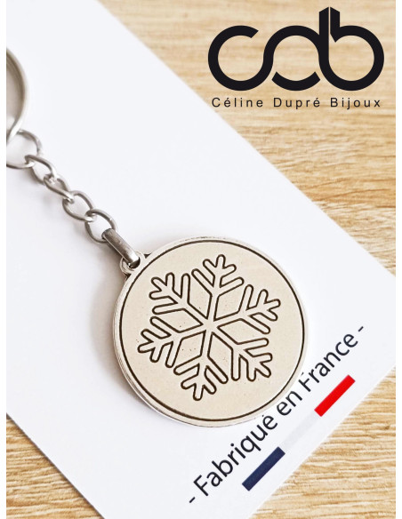 Box / coffret Bijoux "Flocon de neige" - Porte clés ø30mm / bracelet ø20mm