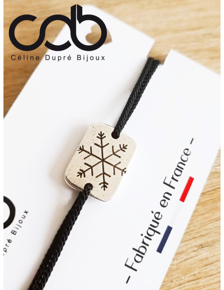 Box / coffret Bijoux "Flocon de neige" - Porte clés ø30mm / bracelet rectangle 14x19mm