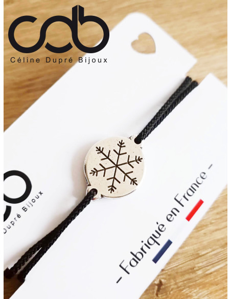 Box / coffret Bijoux "Flocon de neige" - Porte clés ø30mm / bracelet rond ø18mm