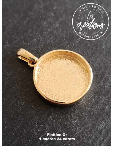 Base pour pendentif rond avec bélière - ø24mm...