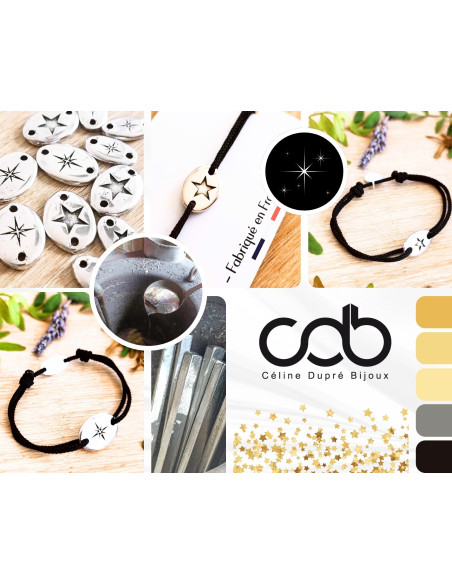 Bracelet étoile 12x18mm - cordon réglable