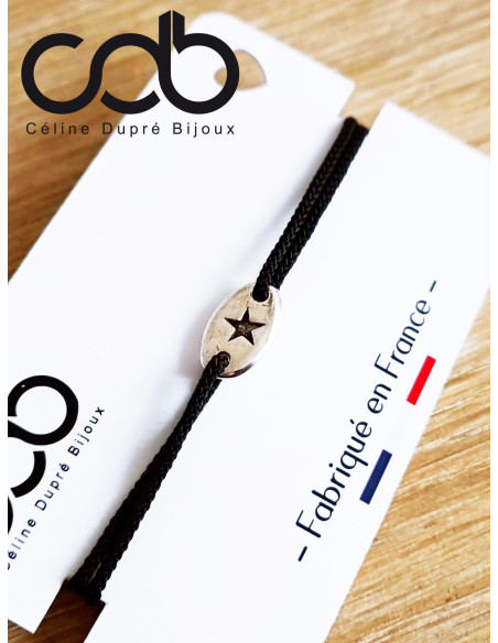 Bracelet étoile 9x15mm - cordon réglable