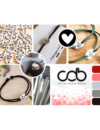 Bracelet 1 an + coeur (idéal Noces de Coton) -...