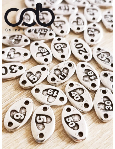 Bracelet coeur + 5 - 9x15mm (Idéal Noces de...