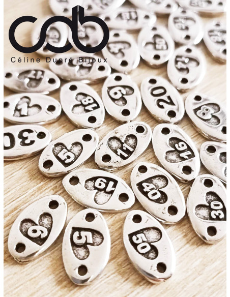 Bracelet coeur + 5 - 9x15mm (Idéal Noces de bois) - cordon réglable