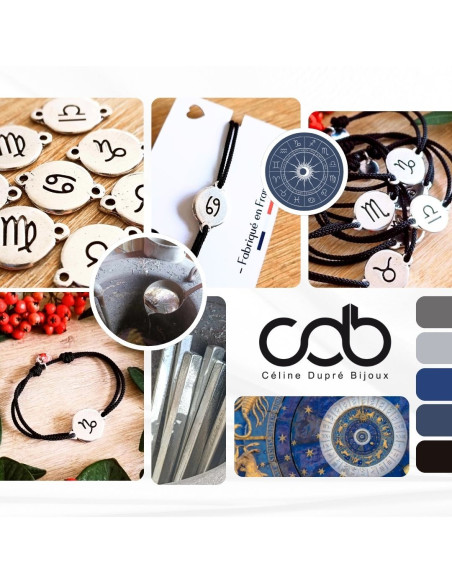 Bracelet Signe de Zodiac Vierge ø16mm - cordon réglable