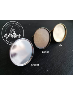 Base pour Bague chevalière réglable avec cuvette ronde...