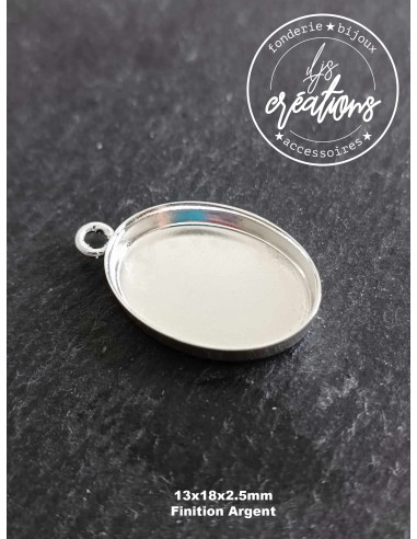 Base pour pendentif ovale avec cuvette...