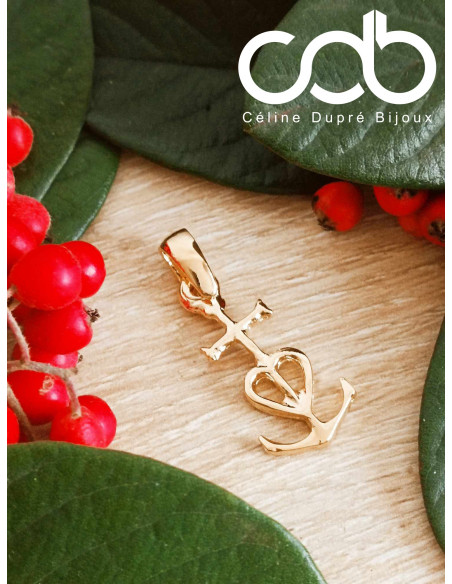 Pendentif 13x26mm finition Or