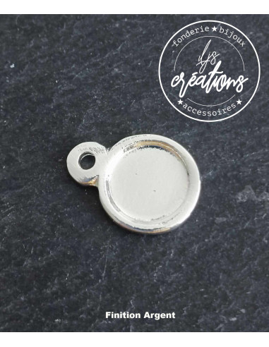 Base pour pendentif avec cuvette ronde ø9x1mm -...