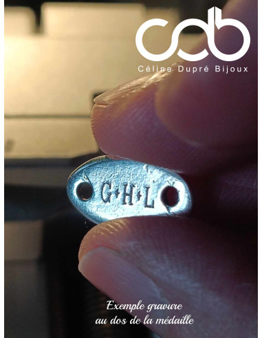 Bracelet Croix de Camargue - ovale 8x16mm -...