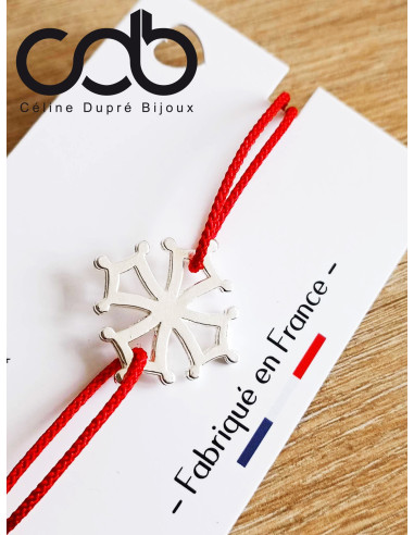 Bracelet Croix Occitane ø23mm - cordon réglable
