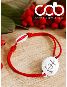 Bracelet croix de camargue avec cordon rouge