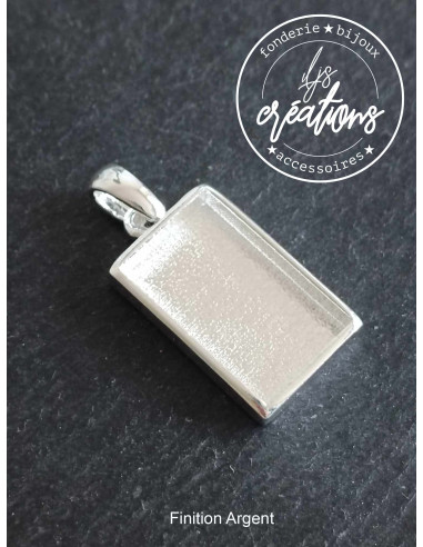 Pendentif rectangle finition Argent