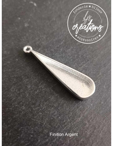 Pendentif goutte longue 10x38x4mm - finition au...