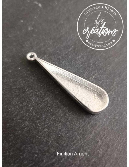 Pendentif goutte longue 10x38x4mm - finition au choix